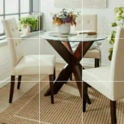 CHAIRS AND BENCH PIER 1 CAMEL BROWN