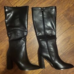 Women's Knee High Vinyl Boots - Sz. 10.5 - Brand New 