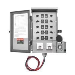  361^Manual Transfer Switch, 50-Amp 10-Circuit, Prewired Generator Transfer Switch Kit with CS6375 Plug Power Inlet Box, Double-Throw Switch, NEMA 3R,