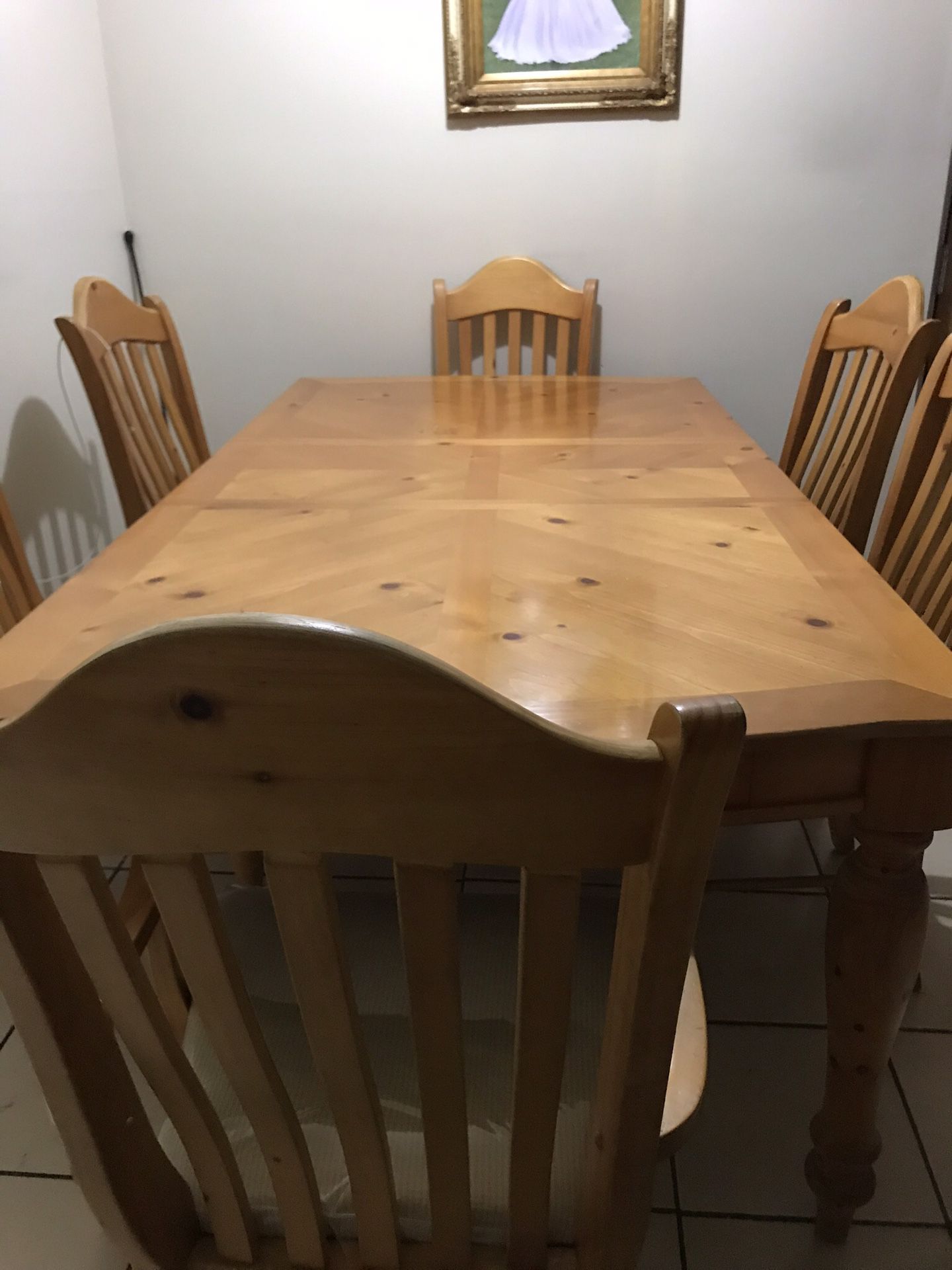Wooden Dining Table with Chairs