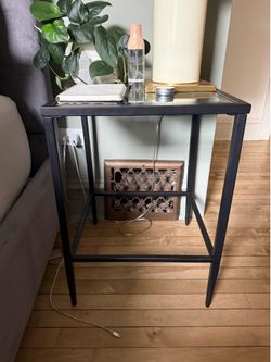 Set of 2 glass side tables or nightstands