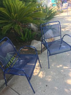 Solid metal outdoor chairs