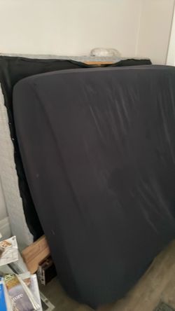 Old Queen Size mattress with wood frame