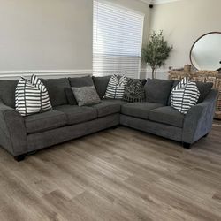 Gray Sectional Sofa Set 