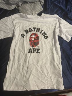 medium white bape tee