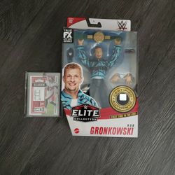 Rob Gronkowski WWE ELITE Action Figure ROOKIE First Time In Line 82 + Contender Panini Card **Pickup Today**