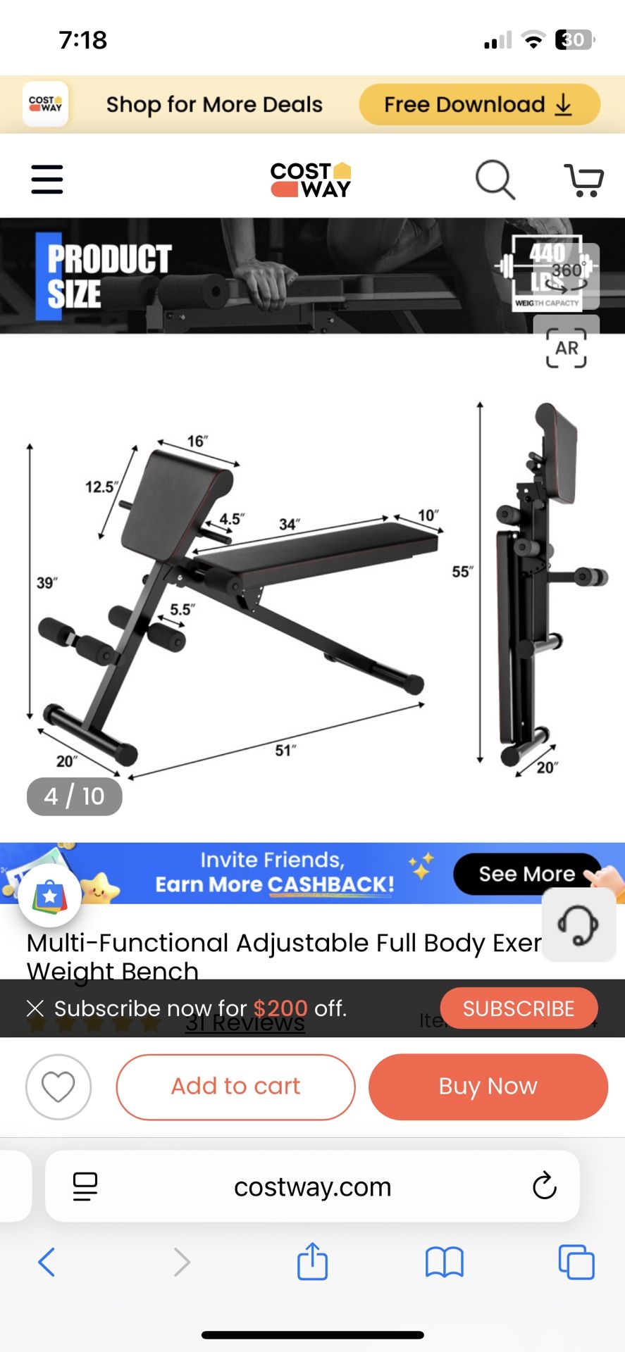 Adjustable Workout Bench