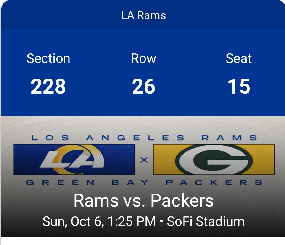 Rams VS Greenbay Packers