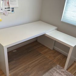 IKEA Desk with pull-out panel, white