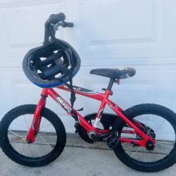 Kids bike with helmet