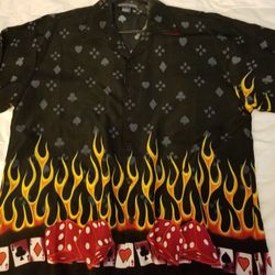 Vegas flaming Dice Dress Shirt