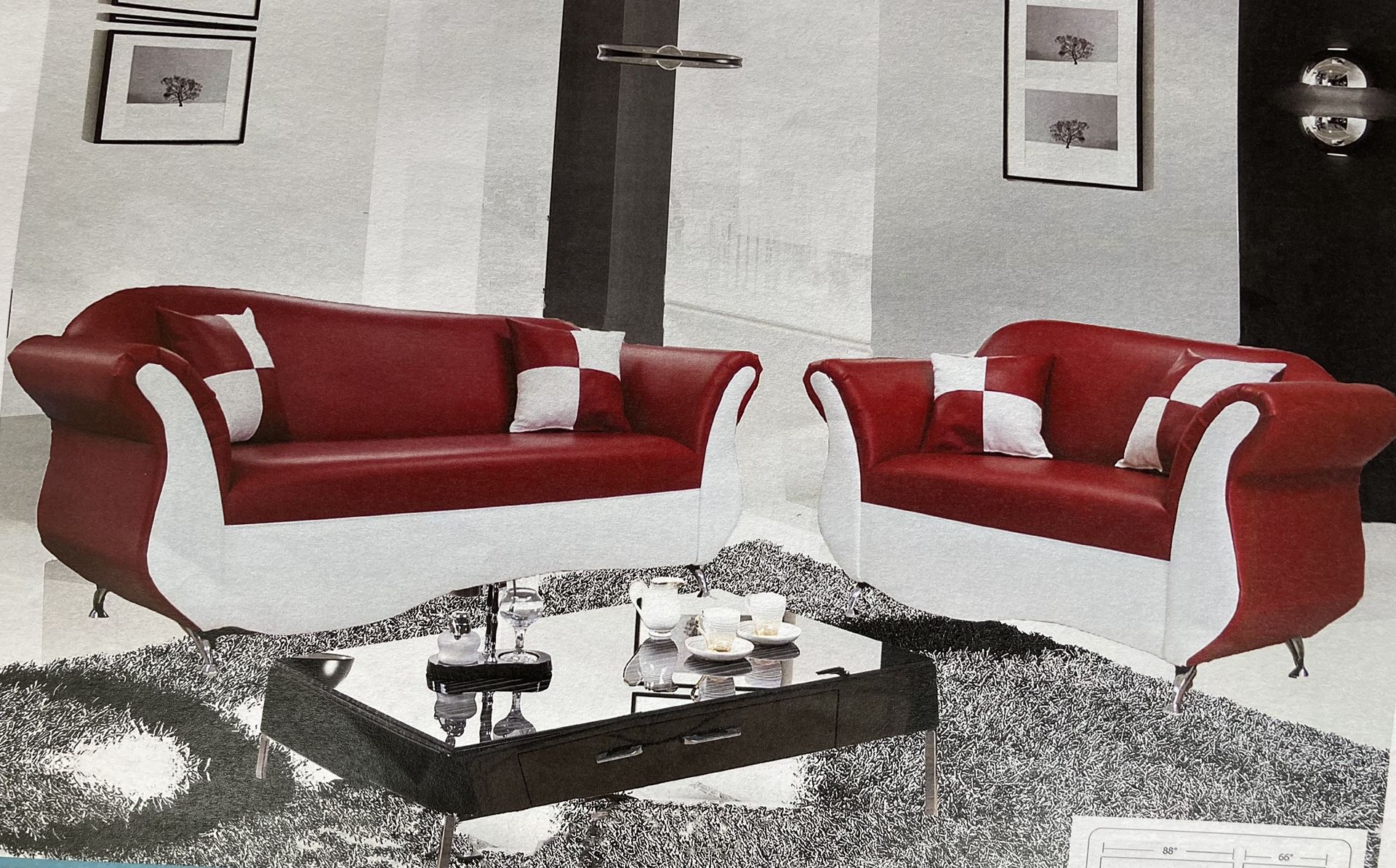 Sofa and love seat 2 PCS