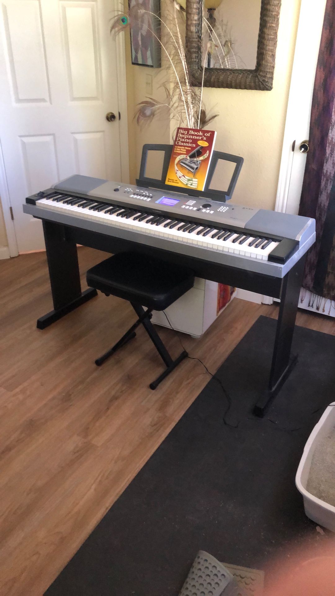 Lightly Used Yamaha DGX-530 Portable Grand 88-key Keyboard With Stool