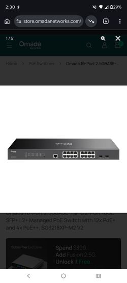 Omada Switch 16 port POE SG3218XP-M2 V2