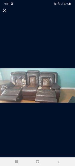 Brown Recliner Sofa Leather