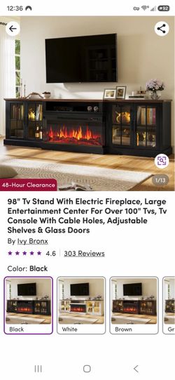 Tv stand with fireplace