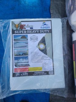 7ft × 30ft Super Heavy Duty White Tarp