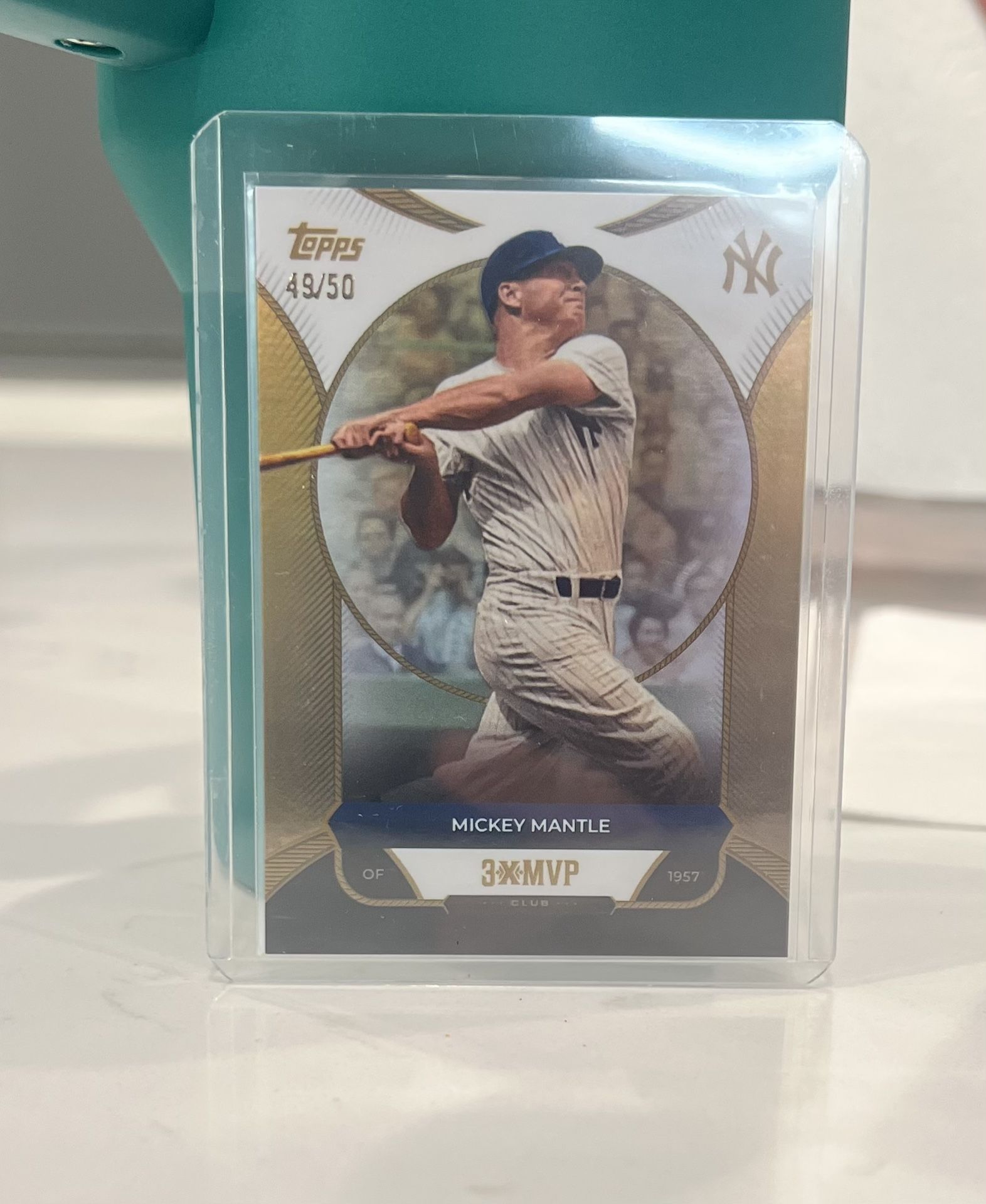 Mickey Mantle Topps 3 X MVP Gold Foil /50!