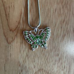 Green Butterfly Necklace 