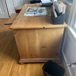 Free. Solid Oak Broyhill Desk.  Pick Up Only In Mansfield.  Free.  
