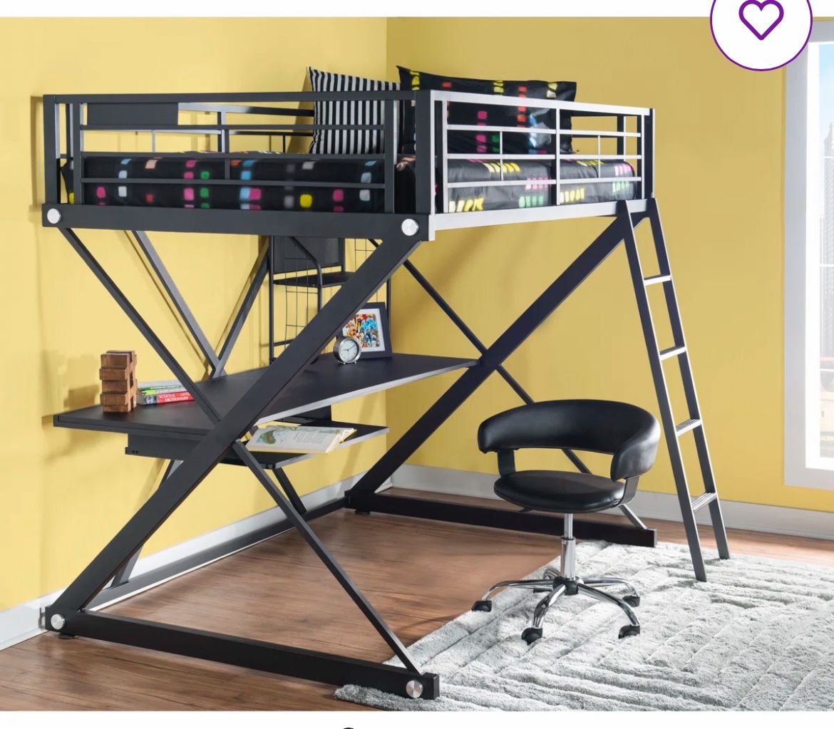 Metal Loft Bed/Desk