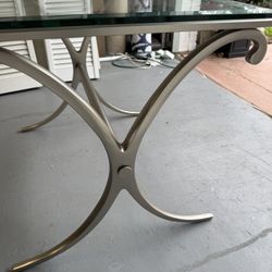 Table Glass Top, Modern X Shape Design End table