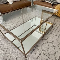 Glass/Brass coffee table + One End table 