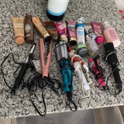 Lot Of Hair styling tools And Creams, Lotions, Face Masks