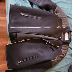 Black Jacket(partially Leather) 