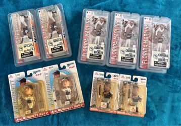 Vintage Florida Marlins Figures and Minnie Bobbleheads - Unopened Lot of 9