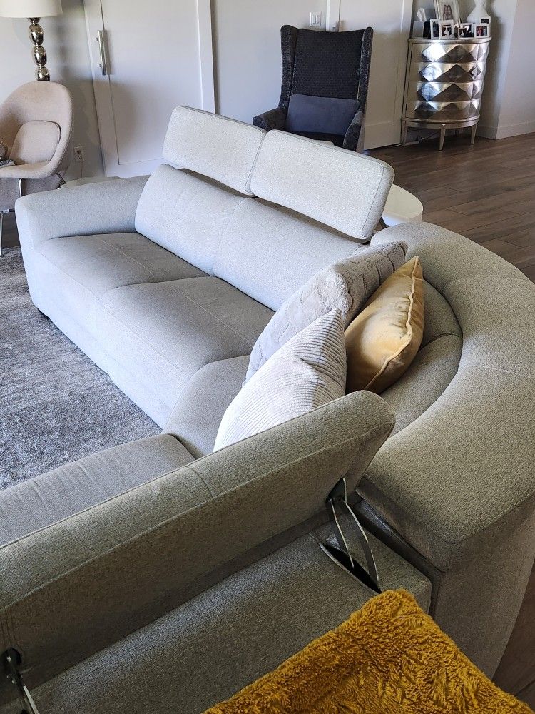 Modern Modular Sectional 3 Recliners Chargers Sofa Couch