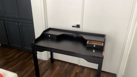 Black wood desk