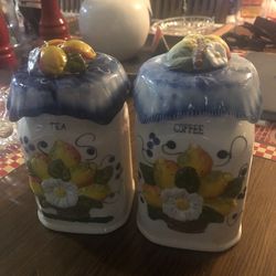 Vintage Ceramic Coffee / Tea Canister Set