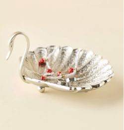 Swan Chrome Metal Trinket Dish