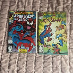 Two Spider Man Old Comics (Spider-Man Ultimate And Spider Man Vs Powdered Toast Man In The Rent And Stampy Show)
