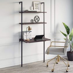 Nathan James Theo 2-Shelf Industrial Wall Mount Ladder Table
