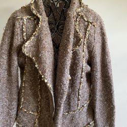 TAN  BOHEMIAN BLAZER  ZIPPER UP JACKET