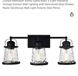 Bathroom Vanity Lights Black 3-Light New In Box