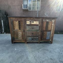Aurora Handcrafted Rustic Buffet Entertainment Center Tv Stand Cabinet Sideboard Credenza.