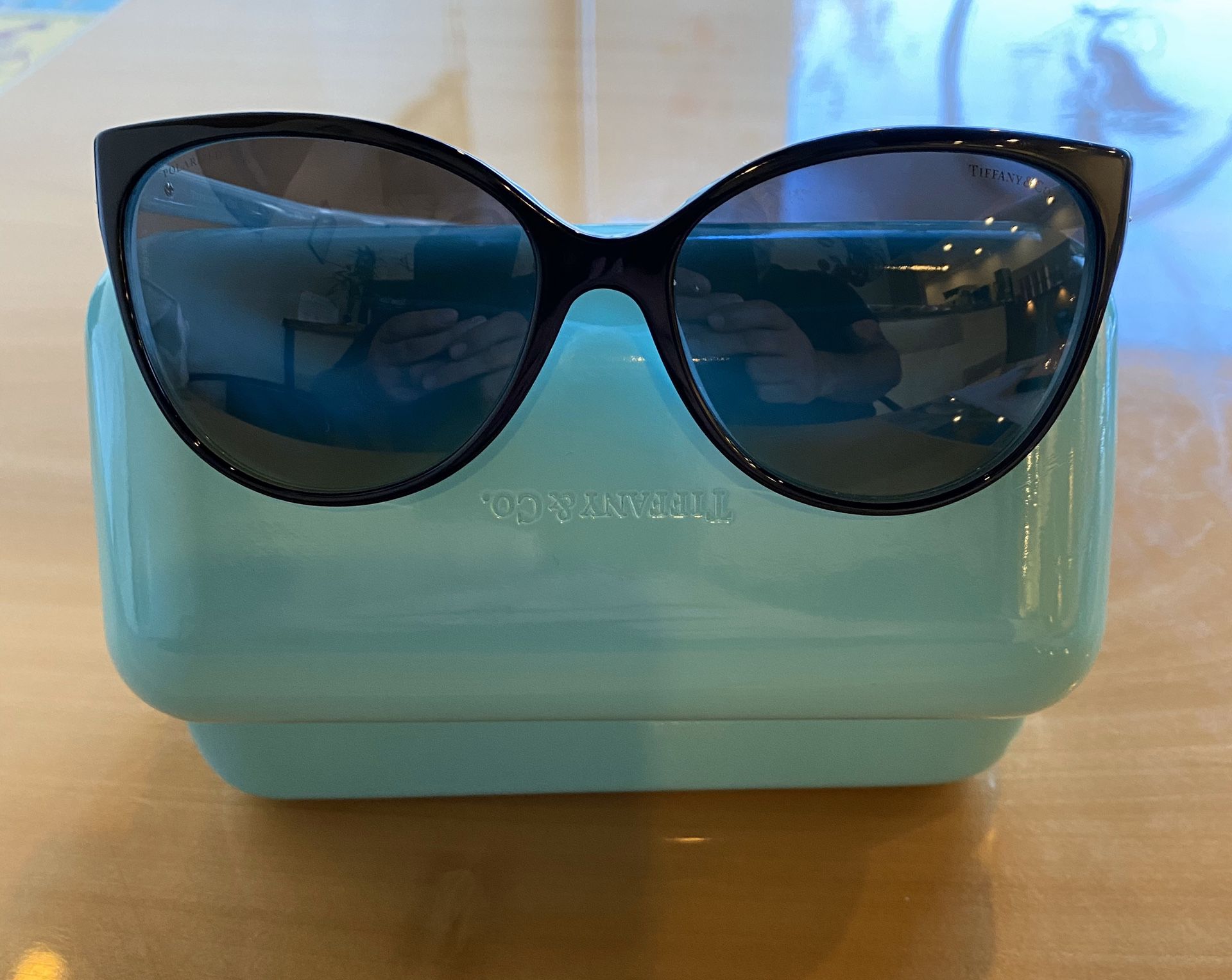 Tiffany & Co. Sunglasses Black Polarized Grey Gradient Lens 58mm