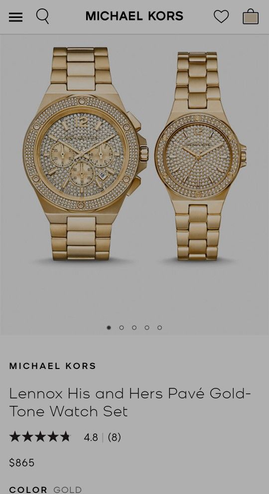 Lennox His and Hers Pavé Gold-Tone Watch Set Michael Kors Men main image 3