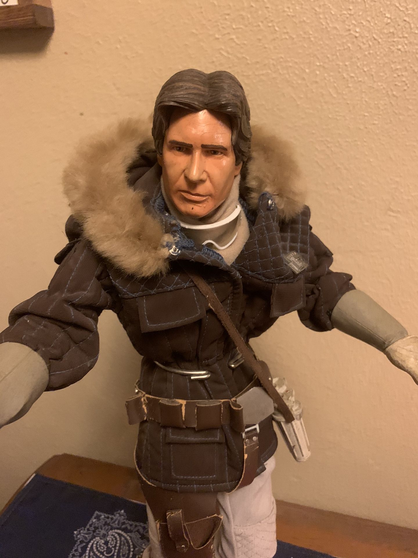 1/4 Scale 19 IN STAR WARS TALKING HOTH HAN SOLO FIGURE for sideshow hot toys rare