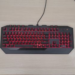 Red backlit full sized gaming keyboard