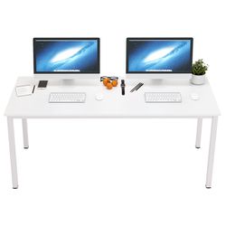 DlandHome 63 Inches X-Large Computer Desk, Composite Wood Board School Desk, Decent And Steady Home
