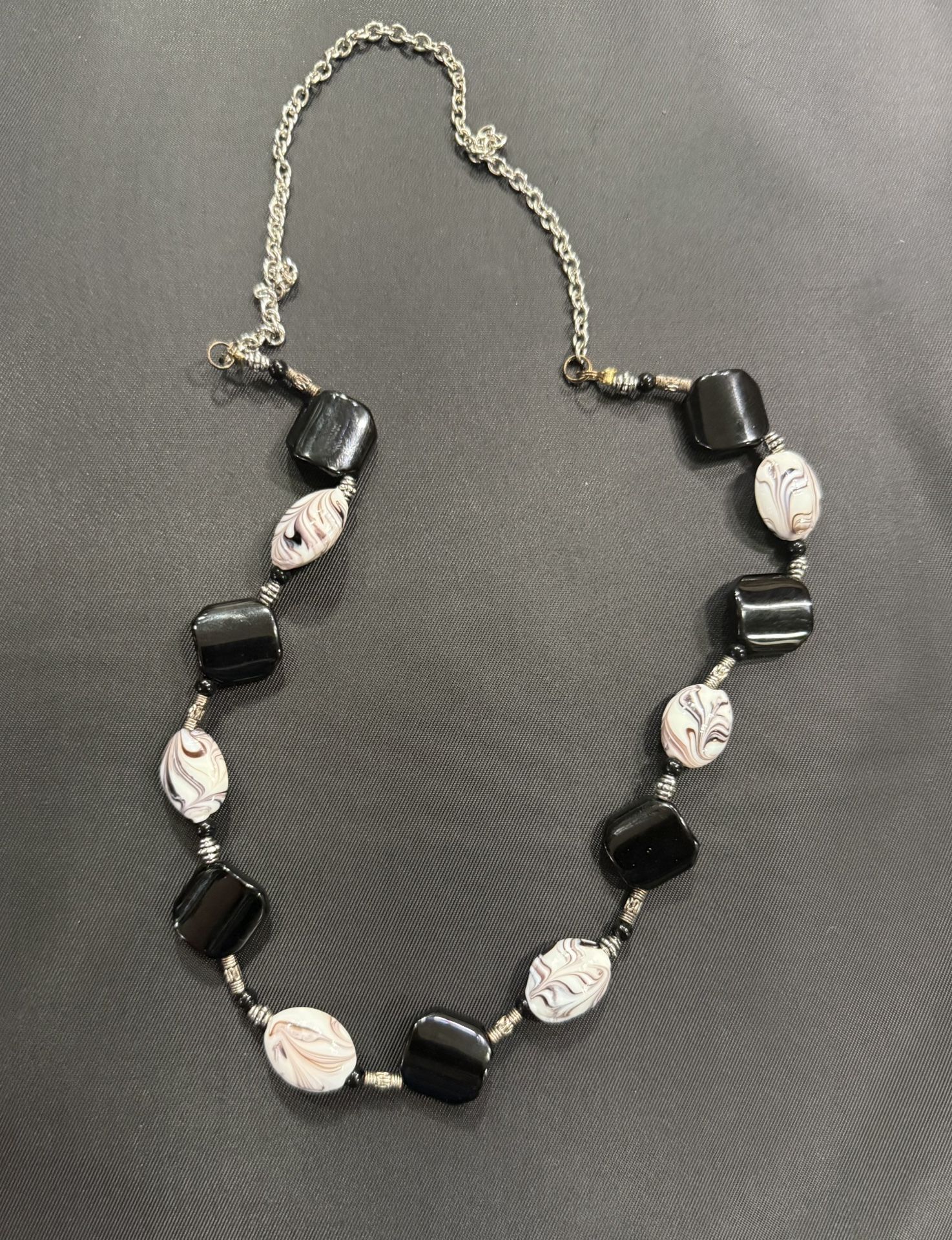 Chunky Black And White Necklace 