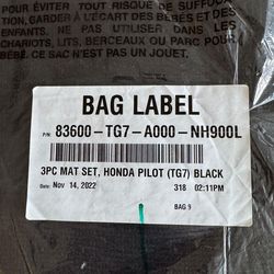 2016-22 Genuine OEM Honda Pilot Black Carpet Floor Mat Set 83600-TG7-A000-NH900L