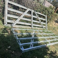12ft 5 panel galvanized farm gates