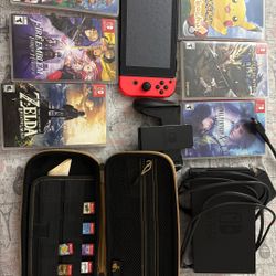 Nintendo Switch With Accessories Dock And Games 