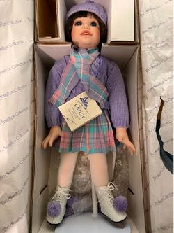 Hamilton Collection "Christy" Porcelain Doll – Ice Skater – New in Original Box