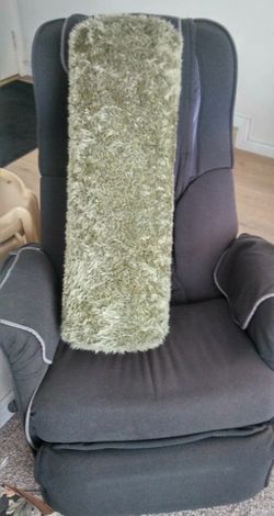 Olive Green Faux Fur IKEA DUNVIK round cylinder bolster cushion